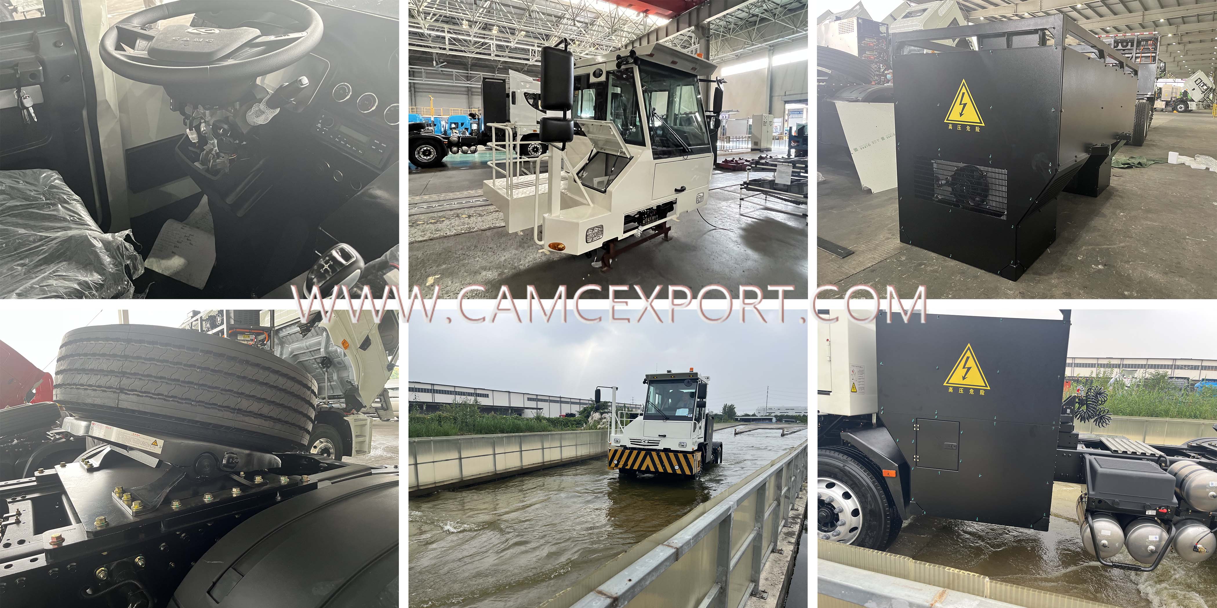 Interno del trattore portuale CAMC