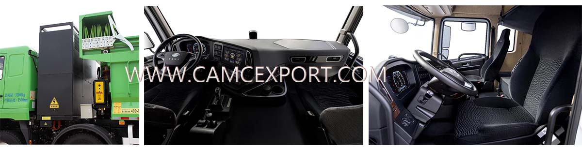 Interno del dumper elettrico CAMC M5 8&times;4